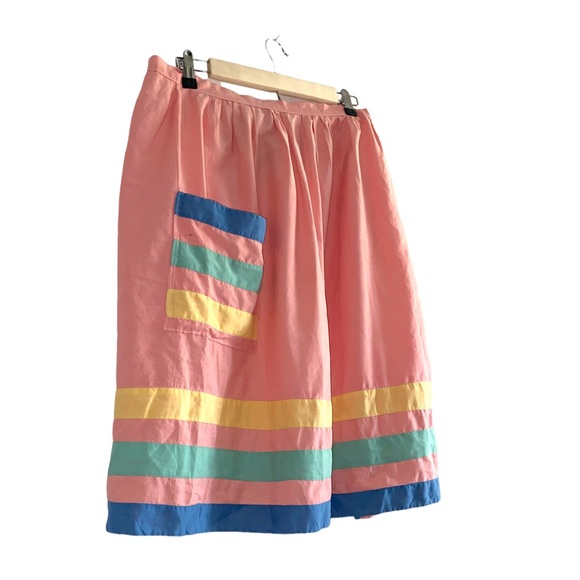 Beautiful Vintage striped apron, sash in back, with pocket, excellent condition - Picture 4 of 16